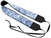 Camera strap blue and white. Ornaments. Abstract flowers. Paisley. Crossbody strap DSLR / SLR.