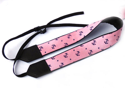 Anchors camera strap. Pink DSLR / SLR Camera Strap. Photo accessories. Durable, light weight and well padded camera strap.