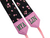 Flowers Camera strap. Black and pink camera strap. Polka dot camera strap. DSLR /SLR Camera Strap. Camera accessories.
