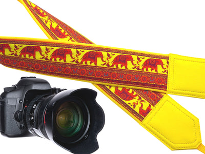 Camera strap with Lucky Elephant. Ethnic camera strap. DSLR / SLR Camera Strap. Photographer gift by InTePro