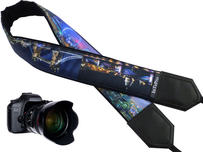 Camera strap with London view. London Skyline Photography.