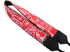 Personalized camera strap for tourists with London and UK symbols.