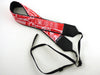 Personalized camera strap for tourists with London and UK symbols.