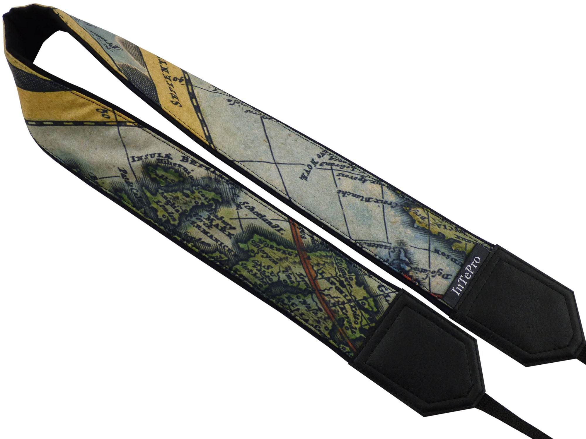 Personalized camera strap with Vintage Great Britain map design