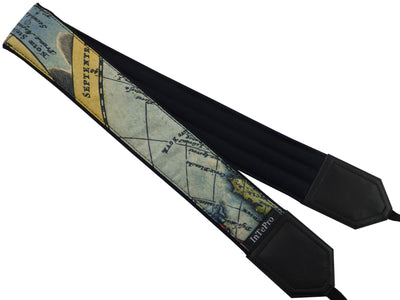 Personalized camera strap with Vintage Great Britain map design