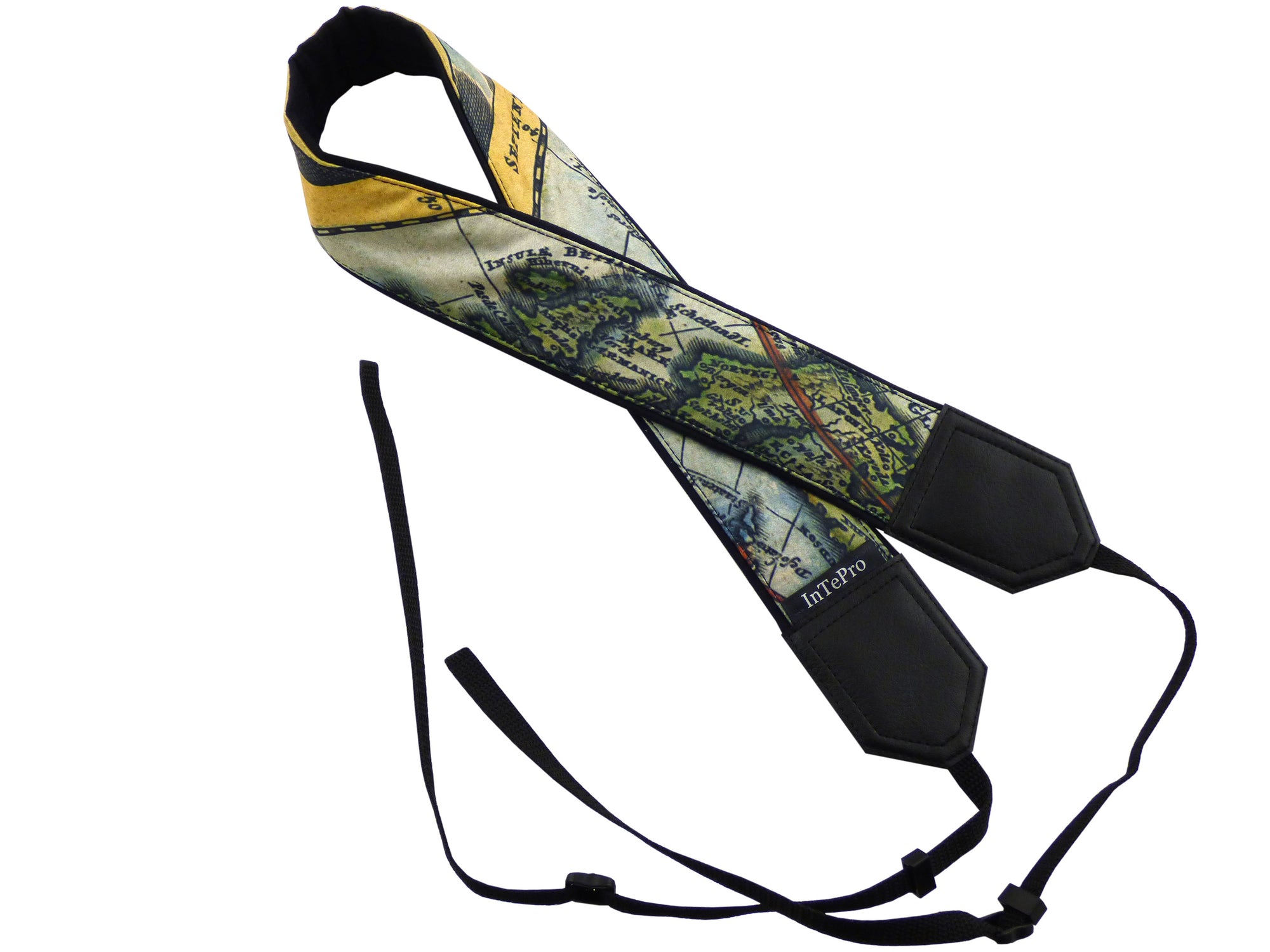 Personalized camera strap with Vintage Great Britain map design