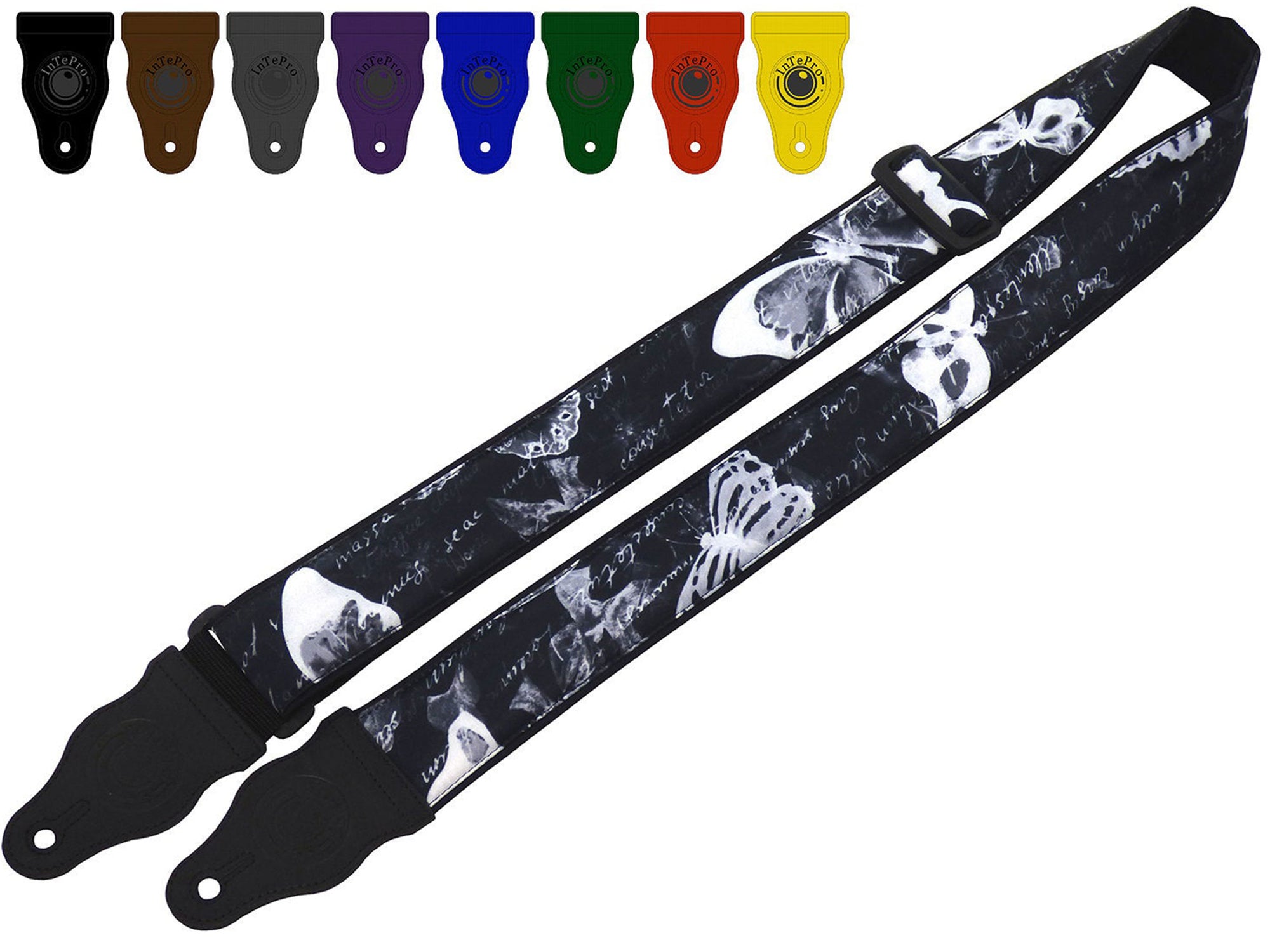 Guitar Strap with Butterfly design for bass, electric, acoustic and other guitars.