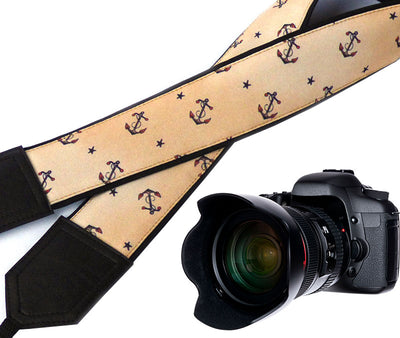Anchors camera strap. Beige DSLR / SLR Camera Strap. Photo accessories by InTePro
