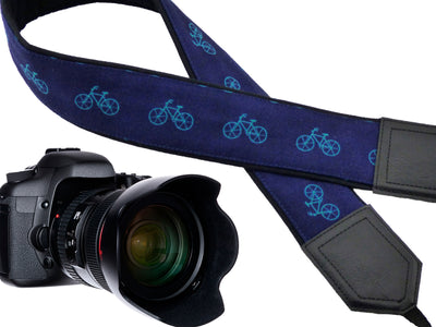 Personalized camera strap with bicycles Soft and well padded camera strap Unique skin friendly Camera accessory for Photographer