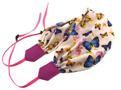 Camera strap scarf. Pink SLR Camera Strap. Butterflies scarf camera strap. Colorful camera strap with flowers and butterflies by InTePro