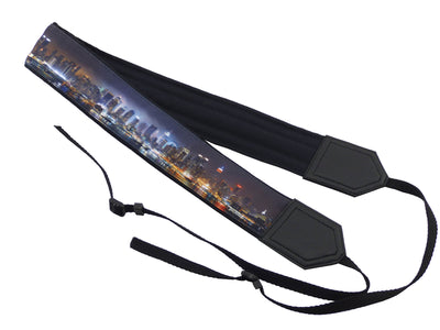 City night view camera strap. Skyline camera strap. DSLR / SLR Camera Strap. Gift For Photographer. Fashion accessories for trvelers.