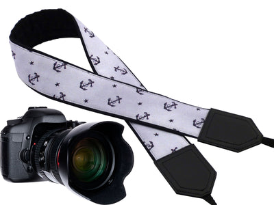 InTePro Anchors and Stars camera strap. DSLR / SLR Camera Strap. Camera accessories.