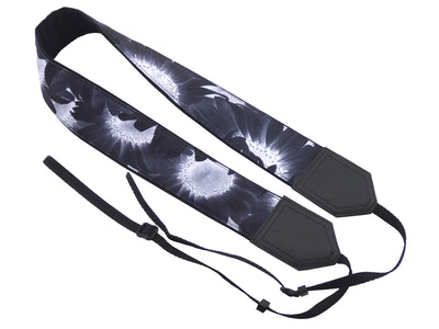 Dark Sunflowers Camera Strap. Black flowers camera strap for DSLR / SLR Cameras. Photo Camera accessories by InTePro