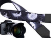 Dark Sunflowers Camera Strap. Black flowers camera strap for DSLR / SLR Cameras. Photo Camera accessories by InTePro