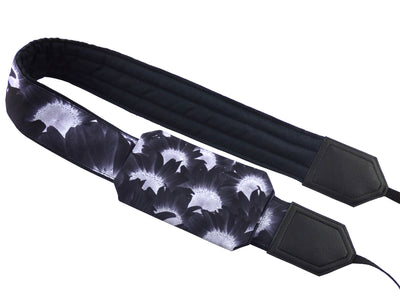 Dark Sunflowers Camera Strap. Black flowers camera strap for DSLR / SLR Cameras. Photo Camera accessories by InTePro