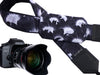 Dark Sunflowers Camera Strap. Black flowers camera strap for DSLR / SLR Cameras. Photo Camera accessories by InTePro