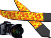 Camera strap with giraffe design. Bright yellow & orange camera strap. DSLR / SLR. Padded camera strap. Personalized camera strap by InTePro