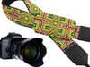 Camera strap with ethnic pattern. DSLR / SLR Camera Strap. Caramel. Camera accessories.