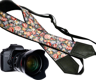 Flowers Camera Strap with a Pocket. Roses Camera Strap. DSLR / SLR Camera Strap. Photo Camera accessories.