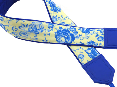 Blue roses camera strap. Cute camera strap. Camera accessory by InTePro