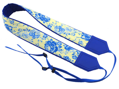 Blue roses camera strap. Cute camera strap. Camera accessory by InTePro
