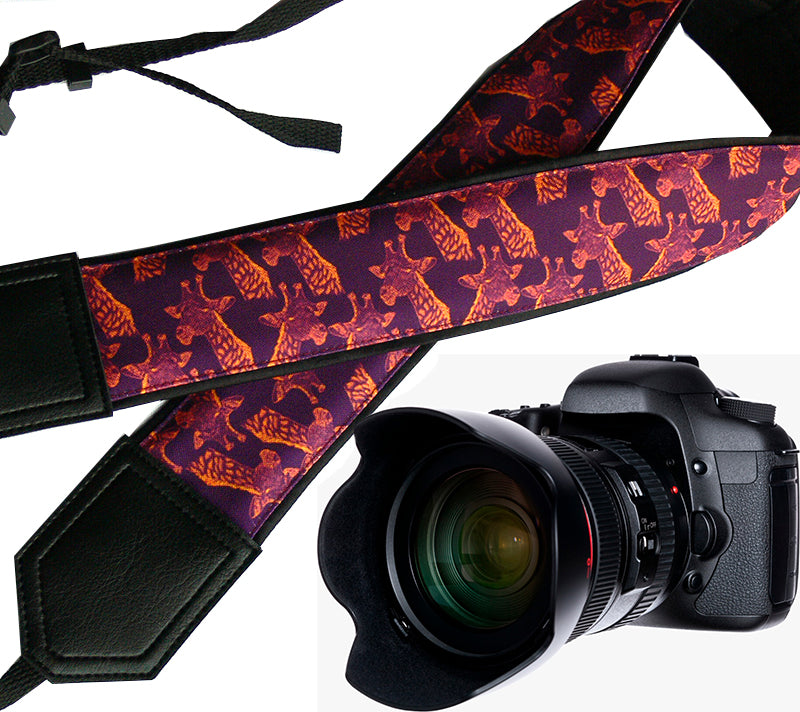 Personalized camera strap with giraffe design. DSLR / SLR Camera Strap. Camera accessories. Great Gift.