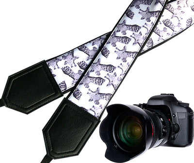 Giraffe camera strap. Black and white Camera strap. DSLR / SLR Camera Strap. Photographer accessory by InTePro