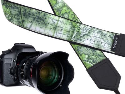 Go Green World Map Camera strap exclusively designed with premium quality material for all professional cameras and other standard cameras.