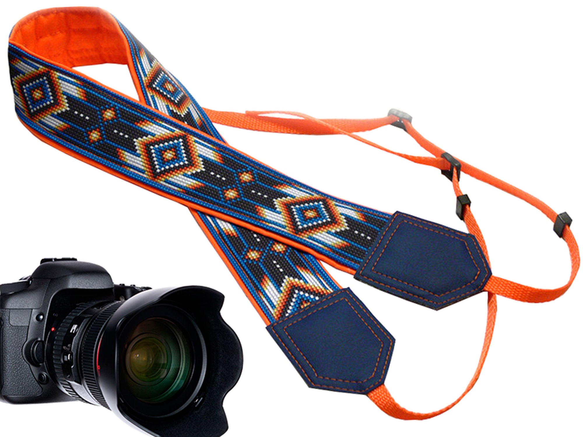 Camera strap inspired by Native American. Southwestern Ethnic Camera strap. Personalized Camera Strap. Camera accessories by InTePro