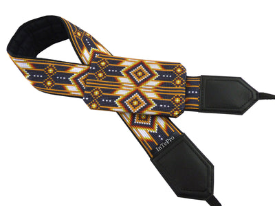 Personalized camera strap with padding and ethnic pattern. Great gift for photographer. Inspired by Native American.