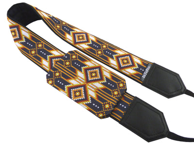 Personalized camera strap with padding and ethnic pattern. Great gift for photographer. Inspired by Native American.