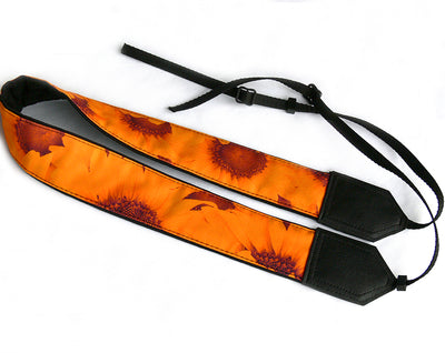 Sunflowers Camera strap.  Flowers camera strap.  DSLR / SLR Camera Strap. Camera accessories.