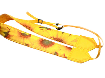 Sunflowers Camera Strap. Yellow flowers camera strap for DSLR / SLR Cameras. Photo Camera accessories by InTePro