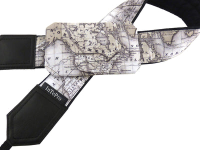 World map camera strap. Personalized camera strap. North America, Europe, Australia. SLR / DSLR Padded camera strap by InTePro