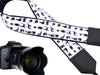 Black cat design camera strap Best gift for travelers and photographers. Photo accessory - well padded and designed for long term use.