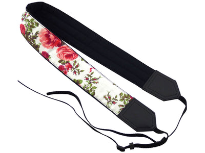 Roses Camera strap.  Flowers Camera Strap DSLR. White. Red. Camera accessories. Gift for women by InTePro