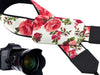 Roses Camera strap.  Flowers Camera Strap DSLR. White. Red. Camera accessories. Gift for women by InTePro
