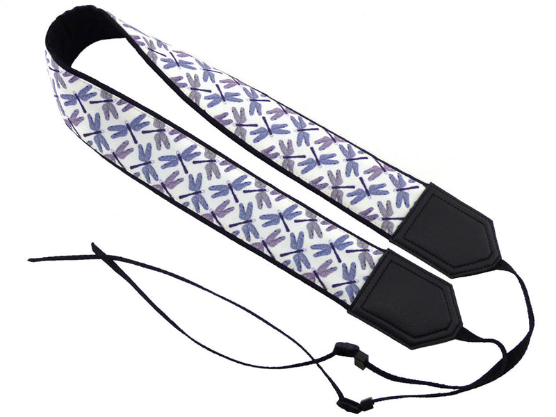 Personalized Camera straps. Dragonflies on white DSLR / SLR Camera Strap. Camera Accessories by InTePro