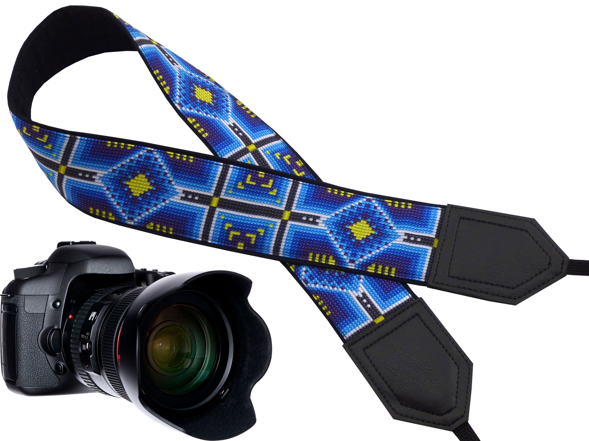 Monogram camera Strap. Personalized Blue Ethnic Camera strap. DSLR Camera Strap. Black Friday Sale. Camera accessories. Photographer gift