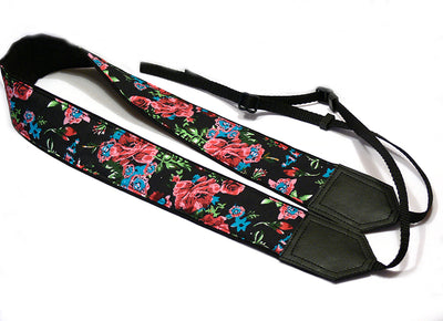 Flowers Camera strap.  Damask Roses camera strap.  DSLR/SLR Camera Strap. Camera accessories.