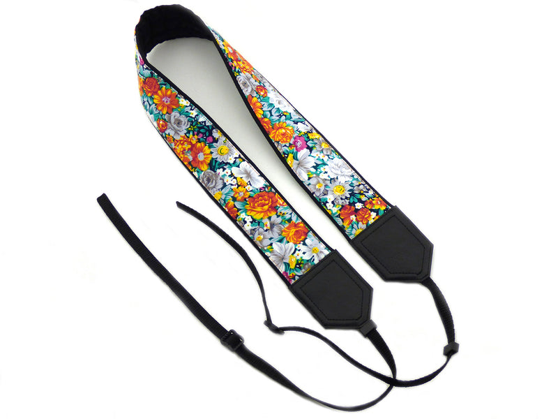 Flowers Camera strap. Personalized camera strap with flowers design. DSLR / SLR Camera Strap. Camera accessories by InTePro