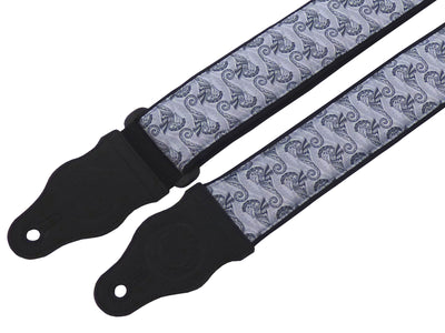 Guitar strap with Seahorses design for electric, acoustic, bass and other guitars