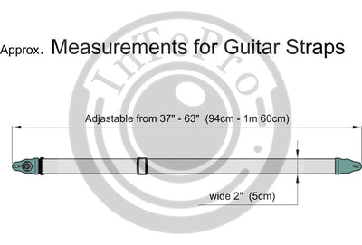 Guitar strap with world map design for electric, acoustic, bass and other guitars by InTePro - InTePro design