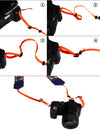 Camera strap Roses. Blue and orange.  Flowers strap. DSLR Camera Strap. SLR camera neck strap. Handmade item.