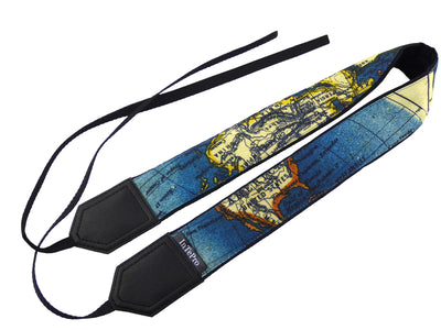 InTePro personalized camera strap for DSLR and mirrorless Cameras with Vintage map design. Camera accessory for photographers and travelers.