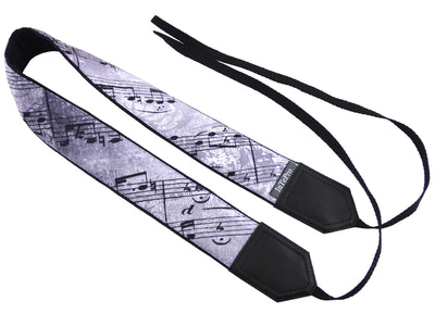 Personalized camera strap with music notes design. DSLR / SLR Camera Strap. Camera accessories by InTePro