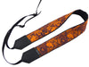 Orange Skulls camera strap with pocket and embroidery option. DSLR and SLR camera strap. Unique Halloween gifts