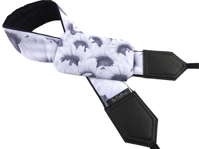 Sunflowers camera strap. White flowers Camera strap. DSLR / SLR Camera Strap. Handmade craft.